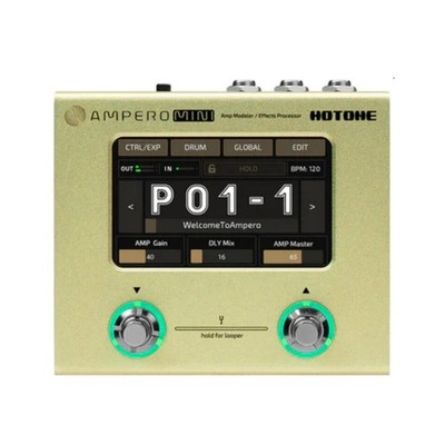 HOTONE AMPERO MINI MUSTARD Modeler/Looper/Interface/FX Touchscreen Stomp Box