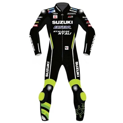 Homme Suzuki combinaison cuir moto tenue sportive armure CE protection forte - Photo 1/3