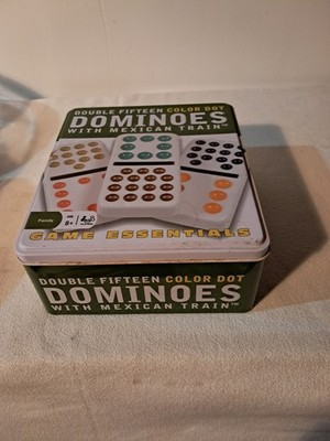 Game Essentials Double Fifteen Color Dot Dominoes Mexican Train Tile Game