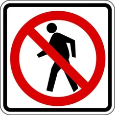 Lyle No Pedestrian Crossing Sign 24x24 Aluminum Reflective Square Traffic Road