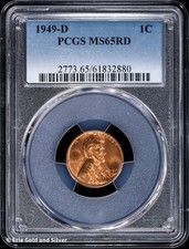 1949-d Lincoln Wheat Cent Pcgs Ms 65 Rd 1949-d Lincoln Wheat Cent Pcgs Ms 65 Rd