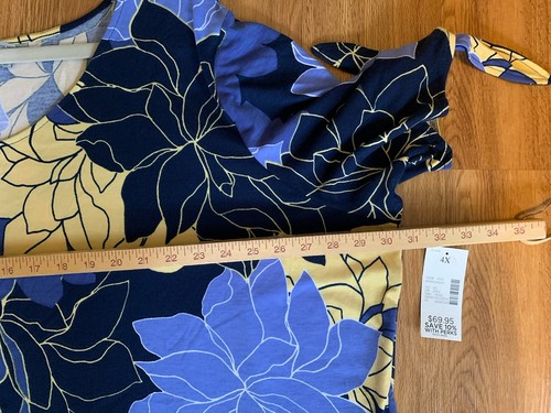 Neu mit Etikett Übergröße Kleid Catherines Größe 4X dunkelblau hellblau gelb - Bild 5 von 6