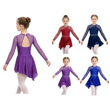 Kids Girls Dancewear Glittery Costume Outfits Ballet Modern Dress Contemporary
