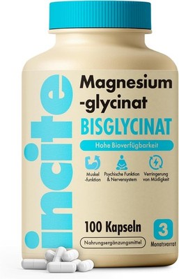 Magnesium Glycinat Nahrungsergänzungsmittel   500 Mg   Premium-Qualität   100 Ve