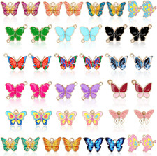 40Pcs/20 Pairs Butterfly Charms, Mixed Butterflies Charms for Jewelry Making, As