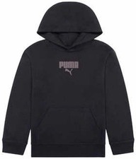 PUMA Youth Boys Hooded Black Fleece Hoodie with Kangaroo Pocket XS 5/6 NWT