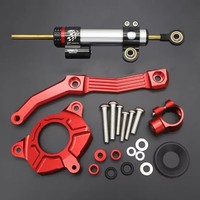 Hochwertiger Motorrad Aluminium Lenker Stabilizer DäMpfer Halter Rot Set 2