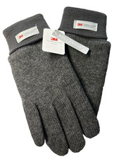 BruceRiver Men's 3M Thinsulate Knit Gloves MEDIUM Gray Winter Warm NEW with Tags