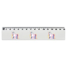 'Rainbow Unicorn' White Plastic Ruler RL019453 