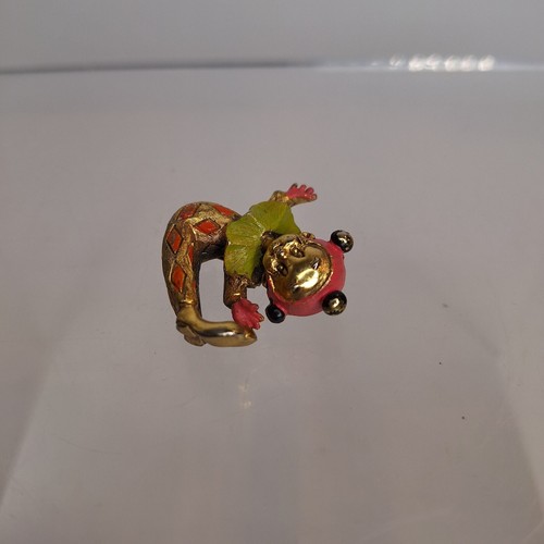 Tortolani Payaso Niño Bufón Jacquard Broche Prendedor Tono Dorado Disfraz De Colección Pixie - Imagen 5 de 8
