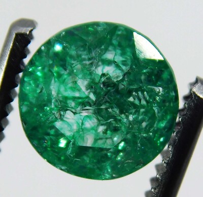 Natural Certified 3.70 Ct Round Cut Colombian Green Emerald Loose Gemstone~