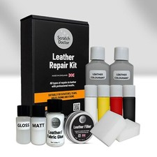 LIGHT GREY Leather Repair Kit for holes, tears, scratches burns etc in furniture