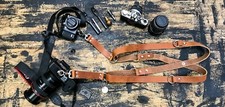 Leather Dual Harness Shoulder Strap Two Camera Adjustable Size Tan Saddle USA