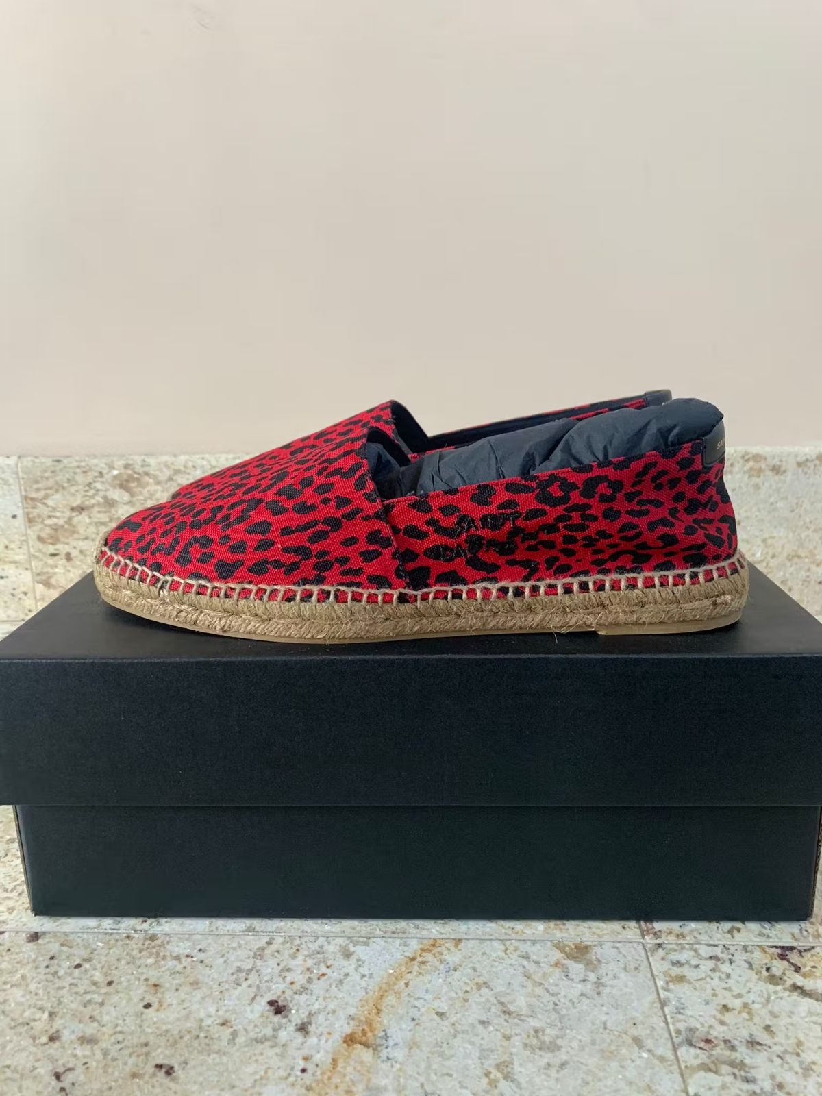 Saint Laurent Paris Espadrillas in rosso nuove con etichette 41