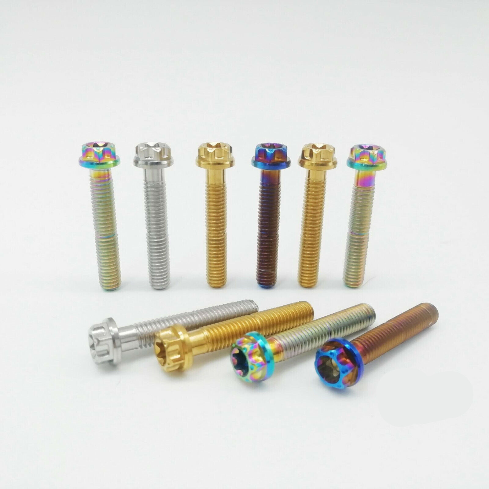 6 Pcs Ti Titanium Torx Head Flange Bolt M8 20 25 30 35 40 45 50mm