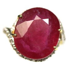 Heated Gemstone Red Ruby White Zircon Ring 925 Sterling Silver Size 6.5