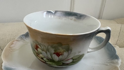 Antike europäische Seerosen Blumen Teetasse & Untertassen Set - Bild 19 von 24