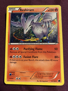 2013 Pokemon Reshiram 17/116 Plasma Freeze Ultra Rare Cosmic Alt Holo