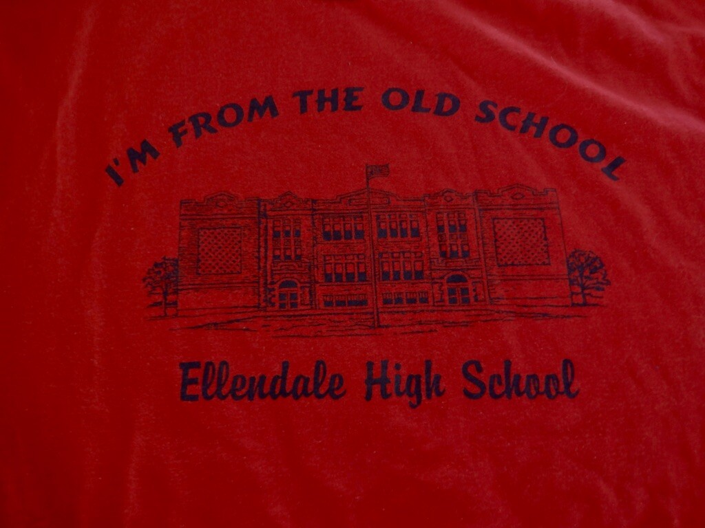 Rare Vintage Ellendale High School Facade Red 50/50 T… Gem