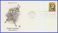 USA3 #3821 U/A PCS ARTCRAFT FDC   Reindeer with Pan Pipes