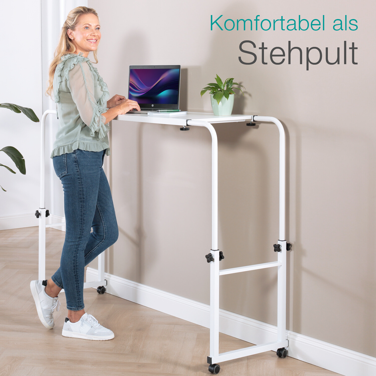 Über Bett Computertisch Höhenverstellbar - Mit Rädern