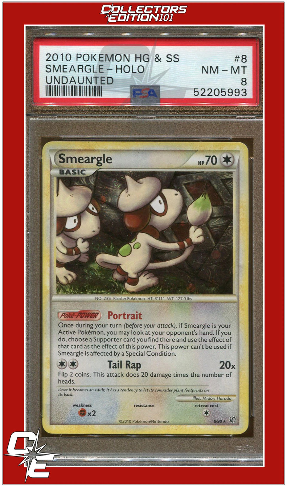 Undaunted 8 Smeargle Holo PSA 8