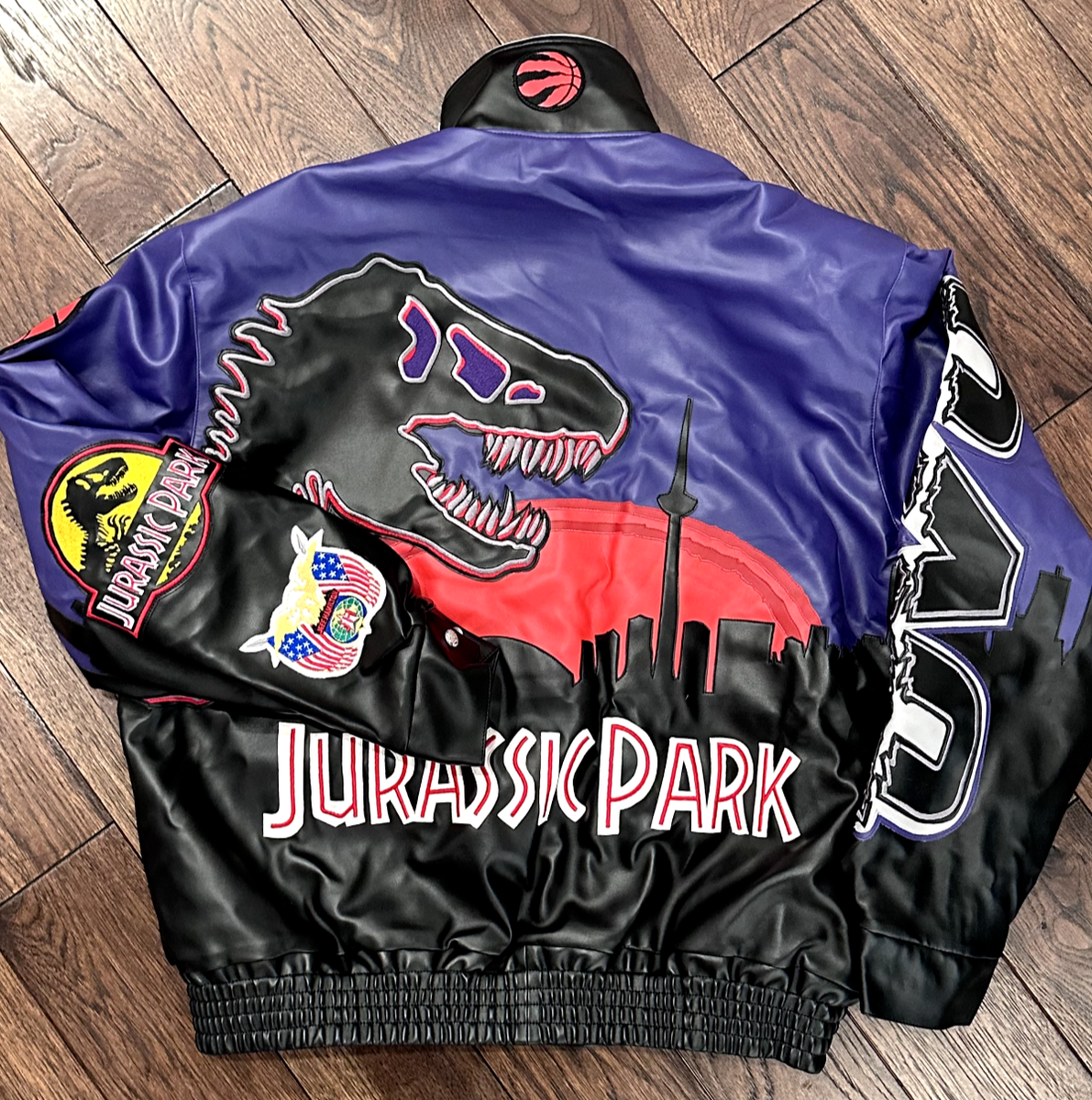 OVO X Raptors X Jurassic Park X Jeff Hamilton Varsity Bomber