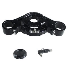 Black Top Triple Tree & Lock for Harley Road Glide 114 107 with 8.0" 10.0" Riser