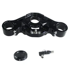 Black Top Triple Tree & Lock for Harley Road Glide 114 107 with 8.0" 10.0" Riser