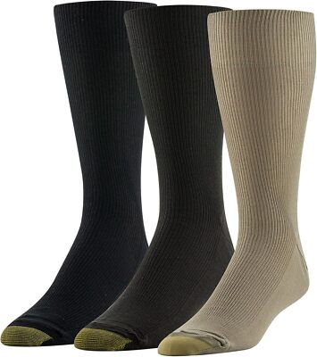 GOLDTOE Men's Metropolitan Cotton Blend Crew Dress Socks (3 Pairs) | eBay