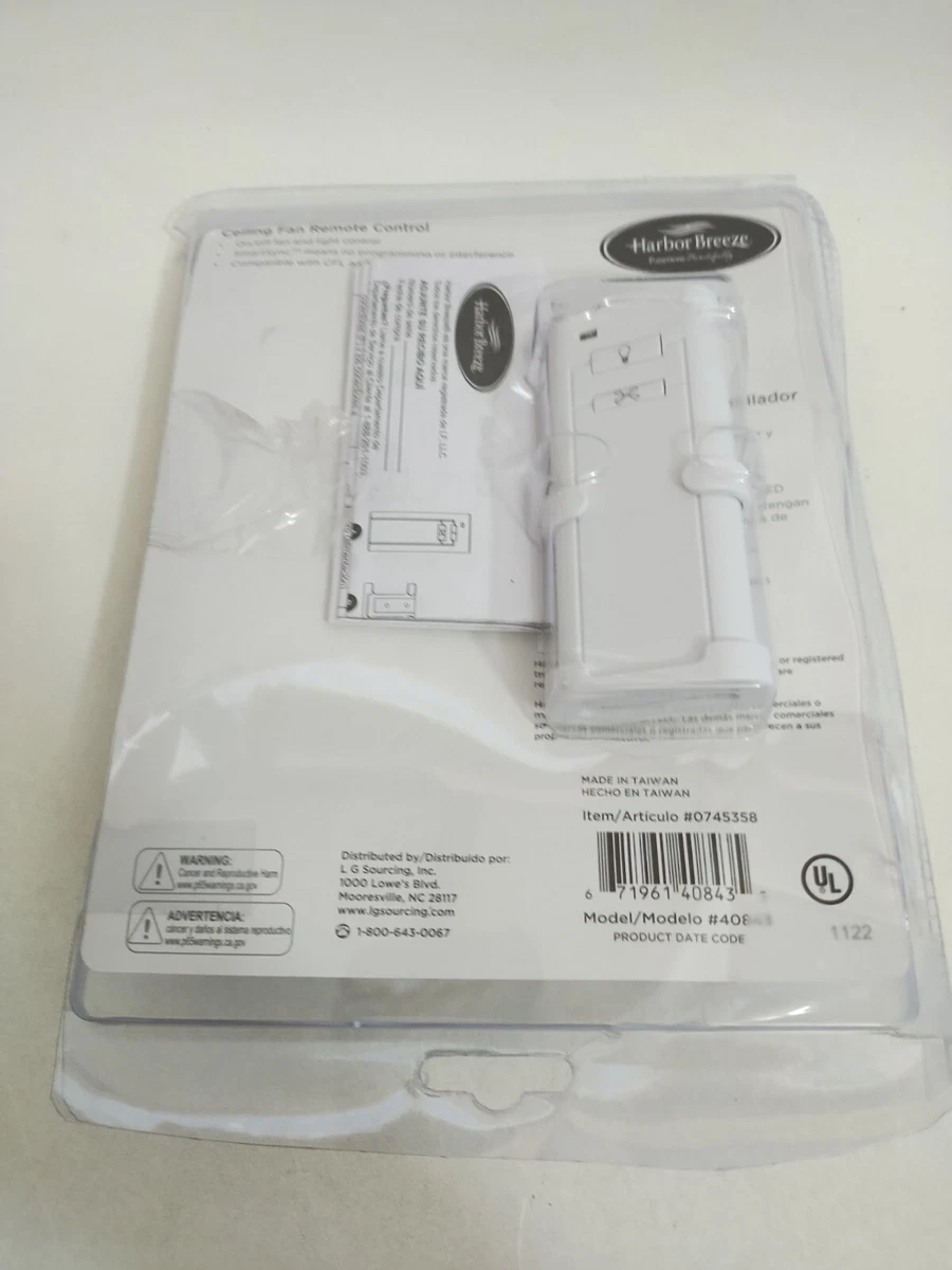 Harbor Breeze Off White Handheld Universal Ceiling Fan Remote Control