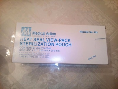  MEDICAL   ACTION  # 222  HEAT SEAL VIEW -PACK STERILIZATION POUCH  CONTENTS: 25