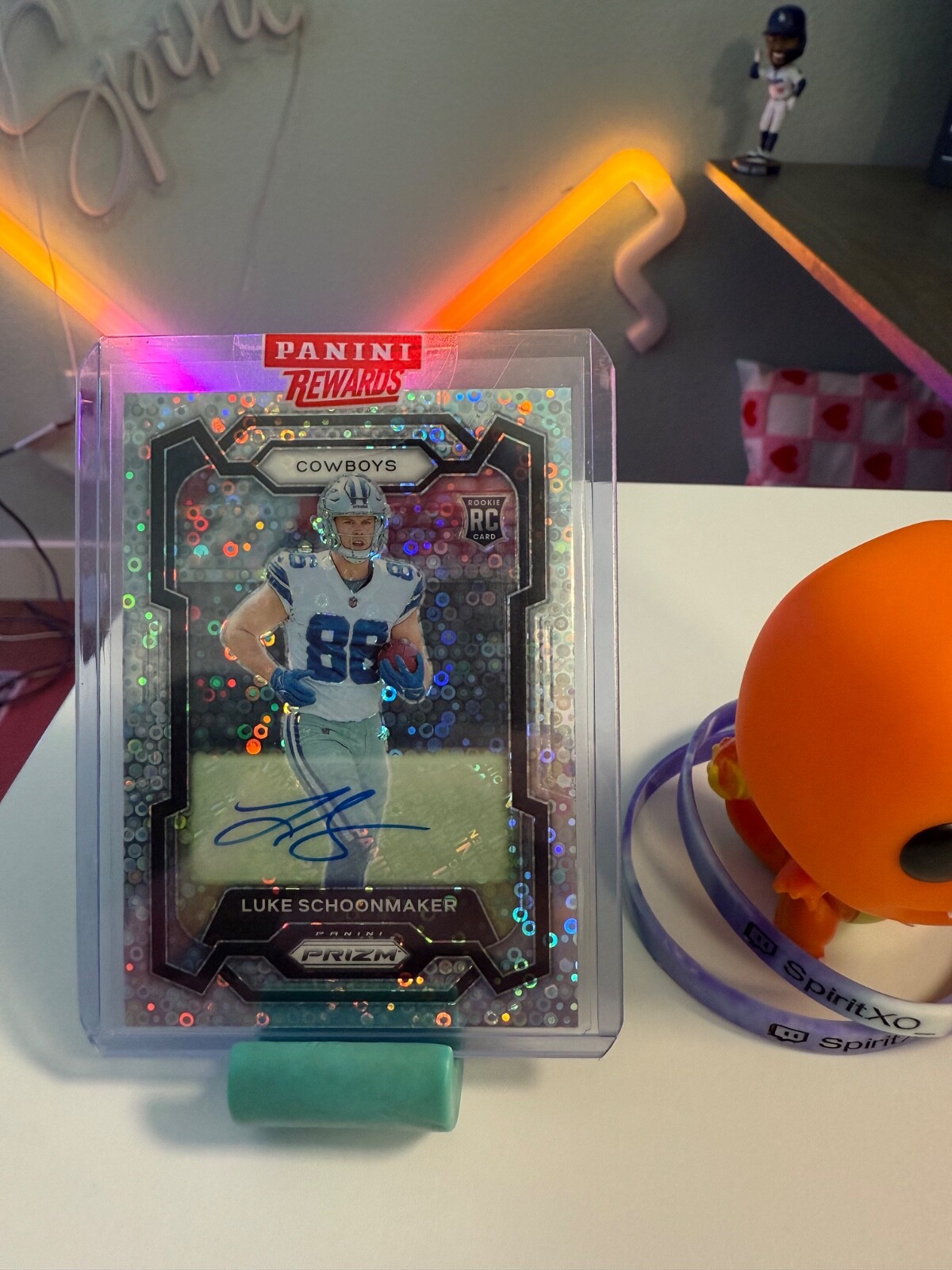 2023 Panini Prizm Football #325 Luke Schoonmaker RC Auto Silver Disco