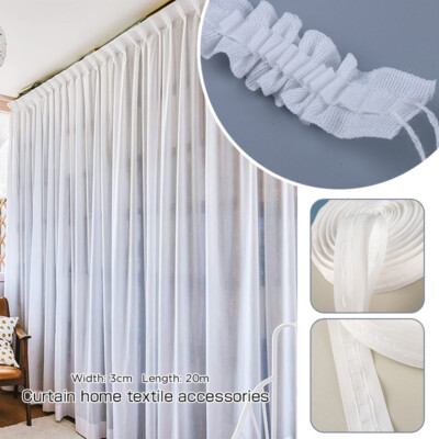 DIY 20M Curtain Pleated Tape Heading Craft Curtain Rod Tape