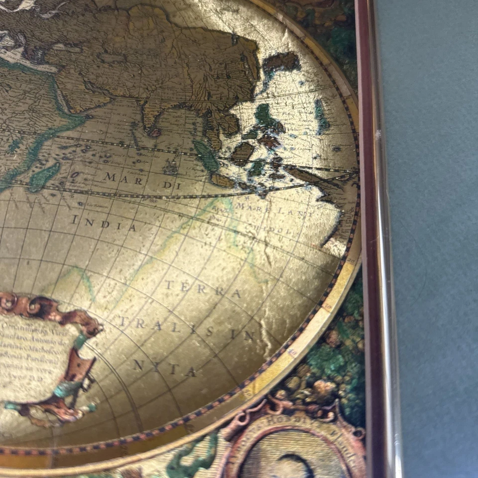 Nova Totivs Ornate Framed World Map, Art Vintage Style Gold Foil Cartography - Image 4 of 4