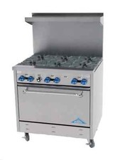 Comstock Castle F330 36in Commercial Gas Range W/ 6 Burners & 31.5in Oven Base