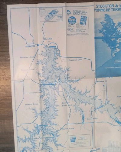 Stockton & Pomme De Terre topographische Seekarte 1980 Missouri Angeln Bootfahren - Bild 5 von 12