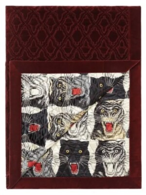 $4,800 Gucci Double Face Silk /Velvet Quilt Blanket NWT King STORE