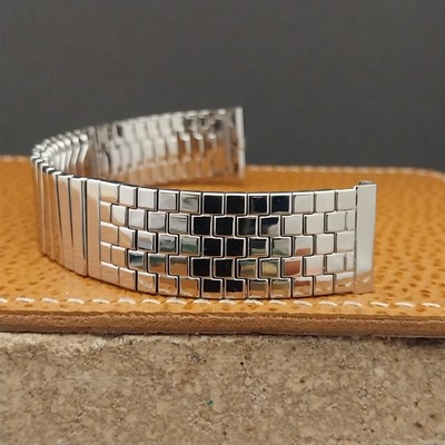 Vintage 17.2mm 1950s Brick Link JB Champion Stainless Steel Unused Watch Band 