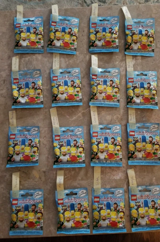 New SEALED Complete Set of 16 Lego Minifigures The Simpsons CMF Series 1 (71005) - Image 3 of 4
