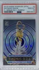 2019 Panini Dunruss Optic #2 Anthony Davis NBA T-Minus 3,2,1 Purple PSA 10 GEM