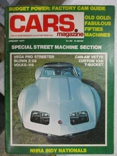 BACK ISSUE CARS HI-PERFORMANCE JANUARY 1977, INDY NATS, V8 GHIA, V8 VEGA, VETTE
