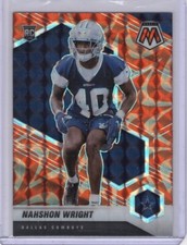 2021 Mosaic Orange Reactive Prizm RC #349 Nahshon Wright Dallas Cowboys