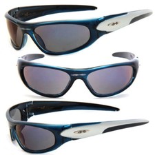 New XLoop Mens Womens Sports Wrap Sunglasses Transparent Blue Frame Blue Lens