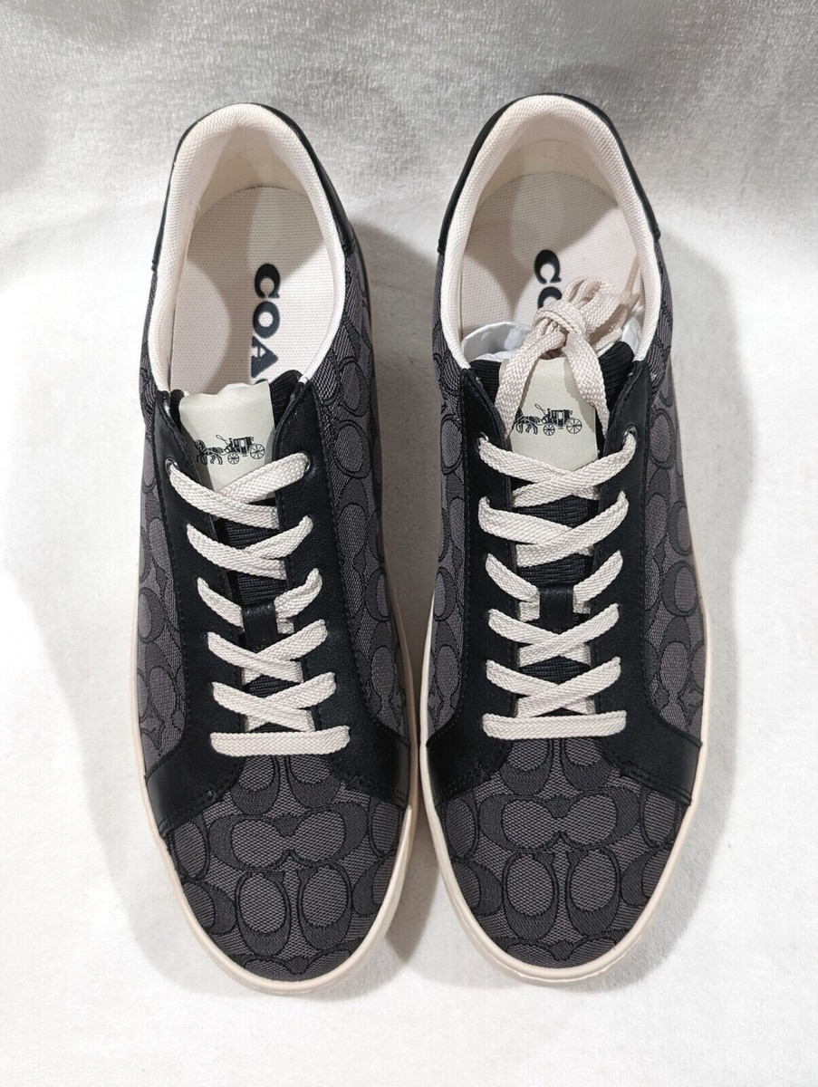 Coach Clip Black Signature Jacquard Low Top Sneakers (CI077