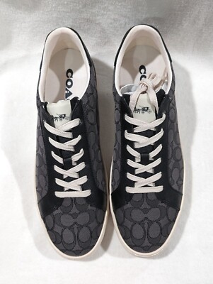 30303　新品 CLUMSY PICTURES COACHJAC KET Coach Clip Black Signature Jacquard Low Top Sneakers (CI077