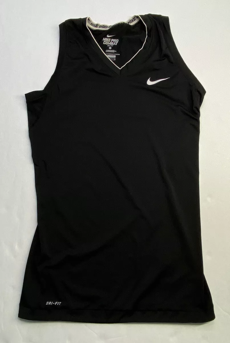 Nike Pro Combat Womens Shirt Dri Fit Large Compression Workout Sleeveless  Tank