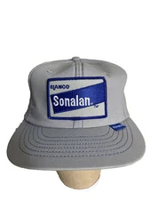 Vintage Swingster hat cap patch Sonalan Elanco Gray Blue Stitching Farming Hat