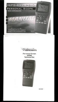 Velleman Personal Osilloscope Scope HPS40 / HPS10 Manual And Data Sheet