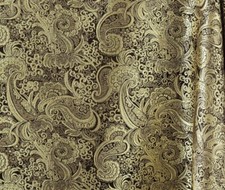 GOLD BLACK Paisley Metallic Brocade Fabric 60 Sold By The Yard